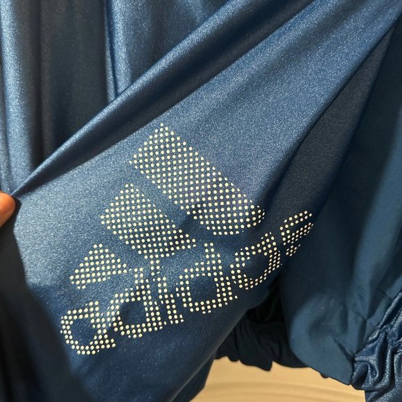 adidas Metallic Blue Bomber Jacket Track Jacket with Matching Leggings - Picture 6 of 6